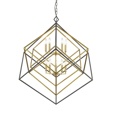 Z-Lite Euclid 10 Light Chandelier, Olde Brass + Bronze 457-10OBR-BRZ